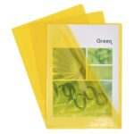 EXACOMPTA Boîte de 100 pochettes coin en PVC 14/100 ème. Coloris Jaune. – Image 3