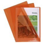 EXACOMPTA Boîte de 100 pochettes coin en PVC 14/100 ème. Coloris Orange. – Image 3