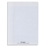 CONQUERANT C9 Cahier piqûre 17x22cm 96 pages 90g grands carreaux Seyès. Couverture polypropylène incolore