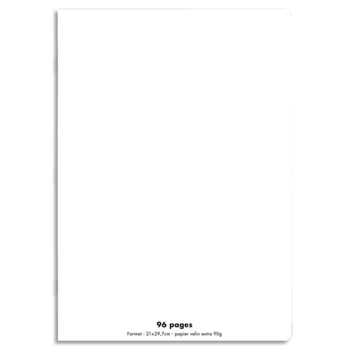 654142_d1-1.jpg CONQUERANT C9 Cahier piqûre 21x29,7cm 96 pages 90g grands carreaux Seyès. Couverture polypro incolore – Image 1