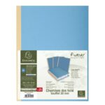 EXACOMPTA Paquet de 25 chemises à dos toilé, carte 320 grammes, dos 3cm, 24x32cm, coloris Bleu vif – Image 3