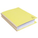 EXACOMPTA Paquet de 25 chemises à dos toilé, carte 320 grammes, dos 3cm, 24x32cm, coloris Jaune – Image 2