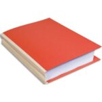 EXACOMPTA Paquet de 25 chemises à dos toilé, carte 320 grammes, dos 3cm, 24x32cm, coloris Orange