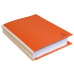 EXACOMPTA Paquet de 25 chemises à dos toilé, carte 320 grammes, dos 3cm, 24x32cm, coloris Orange – Image 2