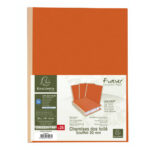 EXACOMPTA Paquet de 25 chemises à dos toilé, carte 320 grammes, dos 3cm, 24x32cm, coloris Orange – Image 3