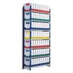 PAPERFLOW Rayonnage Rang'Eco tubulaire élément Départ en acier, 5 tablettes - Dim. L100 x H200 x P 34 cm