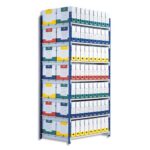 PAPERFLOW Rayonnage Rang'Eco tubulaire élément Suivant en acier, 5 tablettes - Dim. L100 x H200 x P68 cm