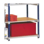 PAPERFLOW Lot de 5 plateaux Isorel pour rayonnage Rang'Eco - Longueur 100 cm, profondeur 34 cm