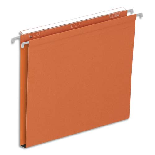 696562_d1.jpg Boîte de 25 dossiers suspendus TIROIR en kraft 230g. Fond 15mm, volet agrafage. Orange. – Image 1