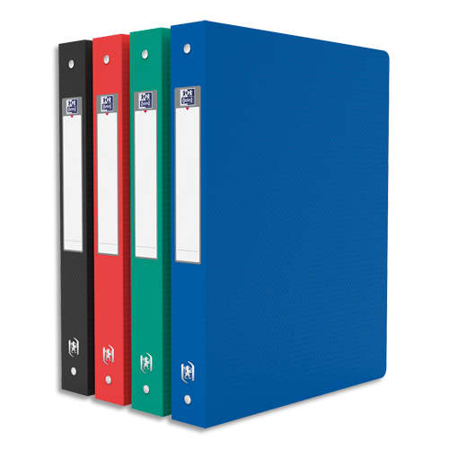 696961_d1.jpg OXFORD Classeur OXFORD Memphis A4 dos 40 mm 4 anneaux en PP assortis classique – Image 1