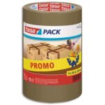 TESA Lot de 3 Adhésifs d'emballage en Polypropylène 43 microns - H50 mm x L66 mètres Havane
