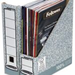 BANKERS BOX Porte-revues dos 8 cm pour format A4, carton recyclé Gris/Blanc