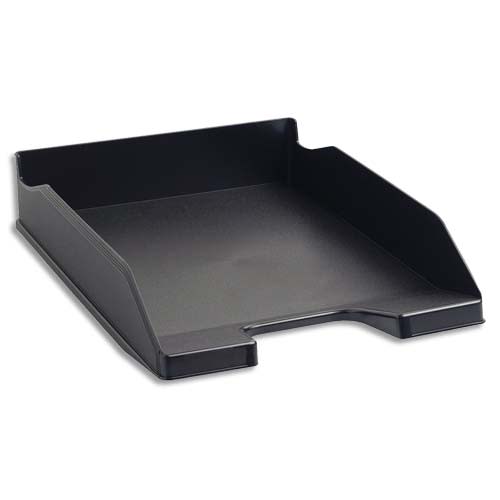 704936_d1.jpg EXACOMPTA Corbeille à courrier ECO BLACK en PP recyclé - Dim : L 25,5 x H 6,5 x P 34,7 cm. Coloris Noir. – Image 1