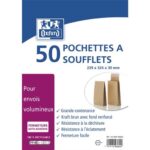 BONG Paquet de 50 pochettes kraft auto-adhésives 120g format C4 229x324 mm, soufflet 30 mm