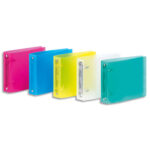 VIQUEL Classeur 2 anneaux Ø30mm PROPYGLASS en polypropylène 5/10. Dos 3,5cm, format A6. Coloris assortis