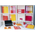 EXACOMPTA Classeur 4 anneaux Ø30mm Iderama en carte 18/10ème. Dos 4 cm, format A4. Coloris Orange – Image 2