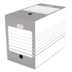 ELBA Boîte archives dos 20 cm en carton. Dimensions : 27x34cm. Montage automatique. Coloris gris