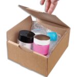 Boîte postale en kraft Havane simple cannelure - Dimensions : 30 x 24 x 10 cm