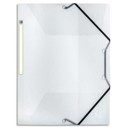 705821_d1.jpg OXFORD Chemise 3 rabats et élastiques 2nd Life en polypropylène 5/10e, pour format A4. Coloris Incolore – Image 1