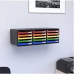 EXACOMPTA Module de classement 5 tiroirs BIG BOX - Dim : L27,8 x H27,1 x P34,7 cm. Coloris Noir/arlequin. – Image 4