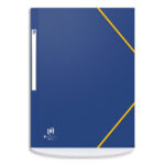 OXFORD Chemise 3 rabats à élastique BICOLOR en carte lustrée 5/10e,390g. Format A4. Coloris Bleu