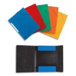 OXFORD Chemise 3 rabats à élastique BICOLOR en carte lustrée 5/10e, 390g. Format A4. Coloris Assortis