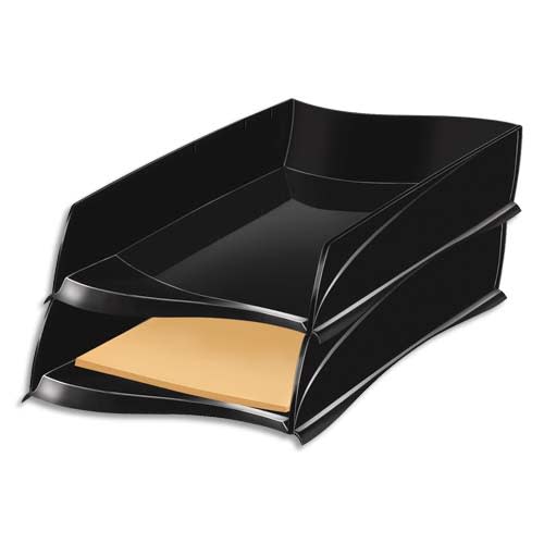 726819_d1.jpg CEP Corbeille à courrier Ellypse, dimensions : L25,7 x H8,2 x P38 cm, coloris graphite – Image 1