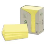 POST-IT Tour 16 blocs 100f 76X127mm 100% recyclé. Coloris Jaune