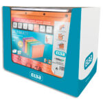 OBLIQUE AZ Paquet de 10 dossiers suspendus TIROIR en kraft 240g. Fond V, bouton-pression. Orange