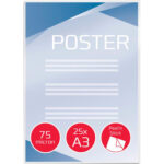 GBC Boîte de 25 pochettes A3 dos adhésif brillant 75 microns par face soir 150 microns 3747526