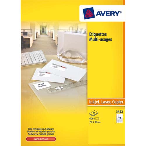 774394_d1-1.jpg AVERY Boîte de 2400 étiquettes Blanches multi-usages 70x35mm - pour Laser. Jet d'encre et copieur – Image 1