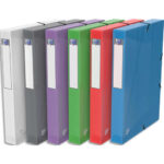 OXFORD Boîte de classement Hawaï 24x32cm en polypropylène 7/10e. Dos 4cm. Coloris assortis