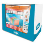 OBLIQUE AZ Paquet de 5+5 dossiers suspendus TIROIR en kraft 240g. Fond 15 et 30, bouton-pression. Orange