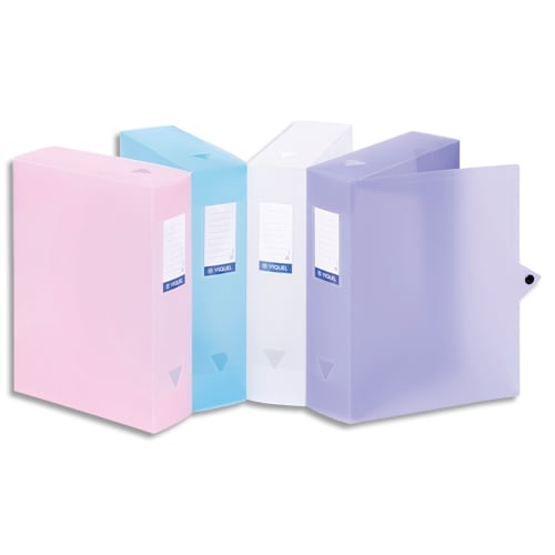 837416_d1.jpg VIQUEL Boîte de classement en PP PROPYSOFT assortis,dos 8cm,étiquette sur le dos,fermeture pression – Image 1