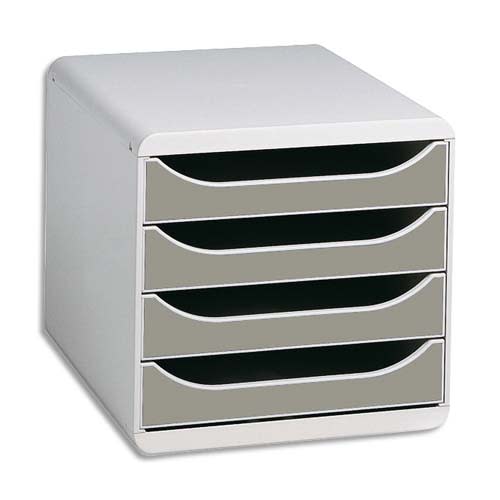 838398_d1.jpg EXACOMPTA Module de classement 4 tiroirs BigBox Gris lumière/Granite – Image 1