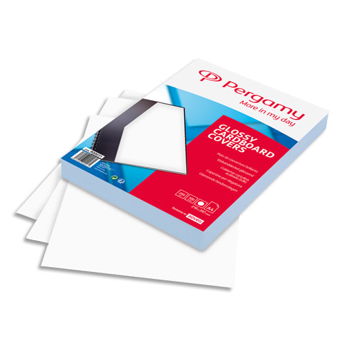 900031_d1.jpg PERGAMY Boîte de 100 plats de couverture brillants A4 250gr Blanc 900031 – Image 1