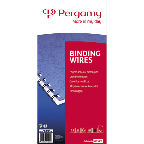 900114_d1.jpg PERGAMY Boîte de 100 peignes anneaux métalliques, 34 boucles 6.4mm Noir 900114 – Image 1