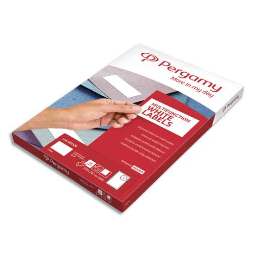 900347_d1-1.jpg PERGAMY Boîte 1600 étiquettes 105x35mm multi-usage en planche A4. Coins carrés – Image 1