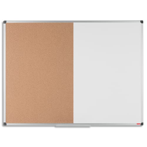 900682_d1.jpg PERGAMY Tableau Combi mixte, affichage Liège et surface laquée Blanche magnétique, Format : L90 x H60 cm – Image 1