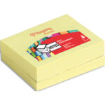PERGAMY Lot de 12 blocs de 100 feuilles repositionnables dimensions 3,8x5,1cm. Coloris Jaune