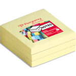 PERGAMY Bloc de 100 feuilles repositionnables dimensions 7,6x7,6cm. Coloris Jaune