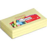 PERGAMY Bloc de 100 feuilles repositionnables dimensions 7,6x12,7cm. Coloris Jaune