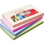 PERGAMY Bloc de 100 feuilles repositionnables dimensions 7,6x12,7cm. Coloris assortis pastel