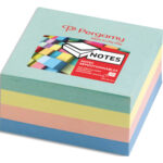 PERGAMY Bloc cube de 320 feuilles repositionnables dimensions 7,6x7,6cm. Coloris assortis pastel