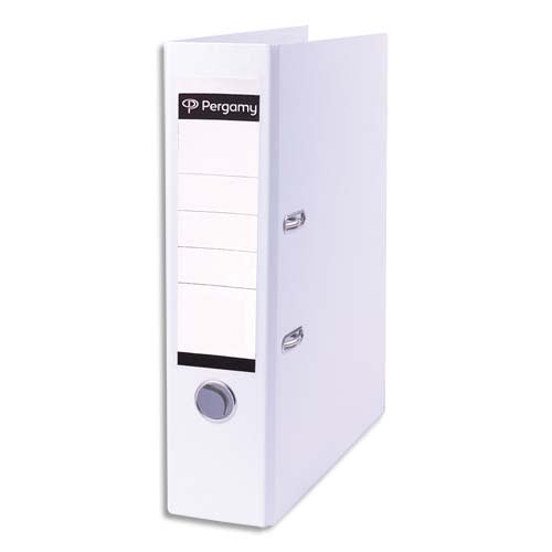 900848_d1.jpg PERGAMY Classeur à levier en polypropylène extérieur/intérieur papier. Dos 8cm. Coloris Blanc – Image 1
