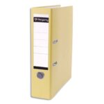 PERGAMY Classeur à levier en polypropylène extérieur/intérieur papier. Dos 8cm. Coloris Jaune