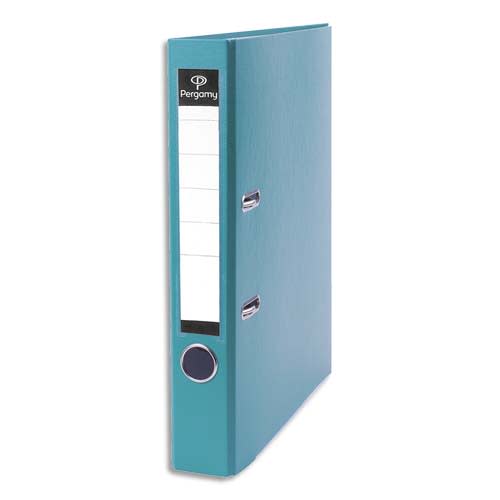 900879_d1.jpg PERGAMY Classeur à levier en polypropylène intérieur/extérieur. Dos 5cm. Format A4. Coloris Bleu canard – Image 1