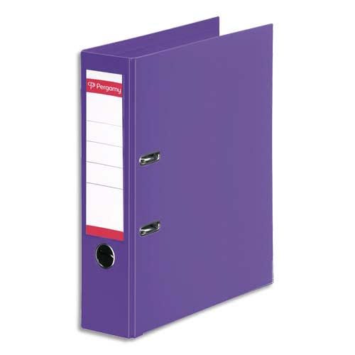 900887_d1.jpg PERGAMY Classeur à levier en polypropylène intérieur/extérieur. Dos 8cm. Format A4. Coloris pourpre – Image 1