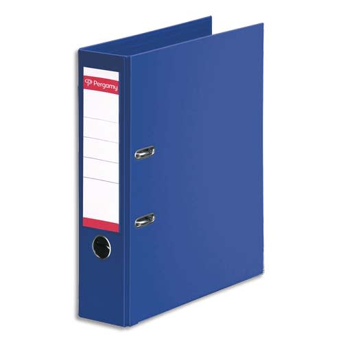 900890_d1.jpg PERGAMY Classeur à levier en polypropylène intérieur/extérieur. Dos 8cm. Format A4. Coloris Bleu foncé – Image 1