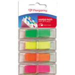 PERGAMY Set de 4 x 40 index marque-pages étroits 1,2 x 4,5 cm. Coloris assortis néon